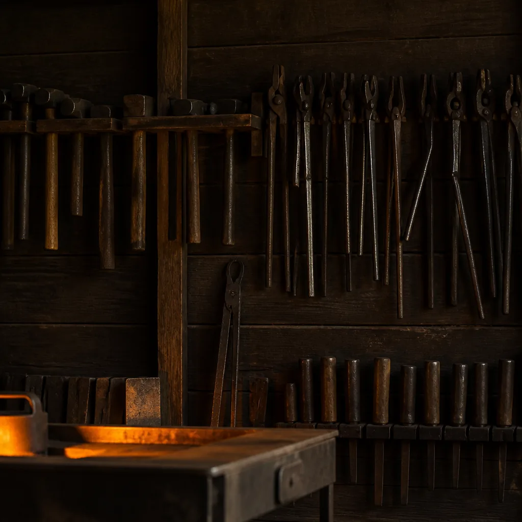 Pared de herramientas de taller de fragua / Wall of forge workshop tools